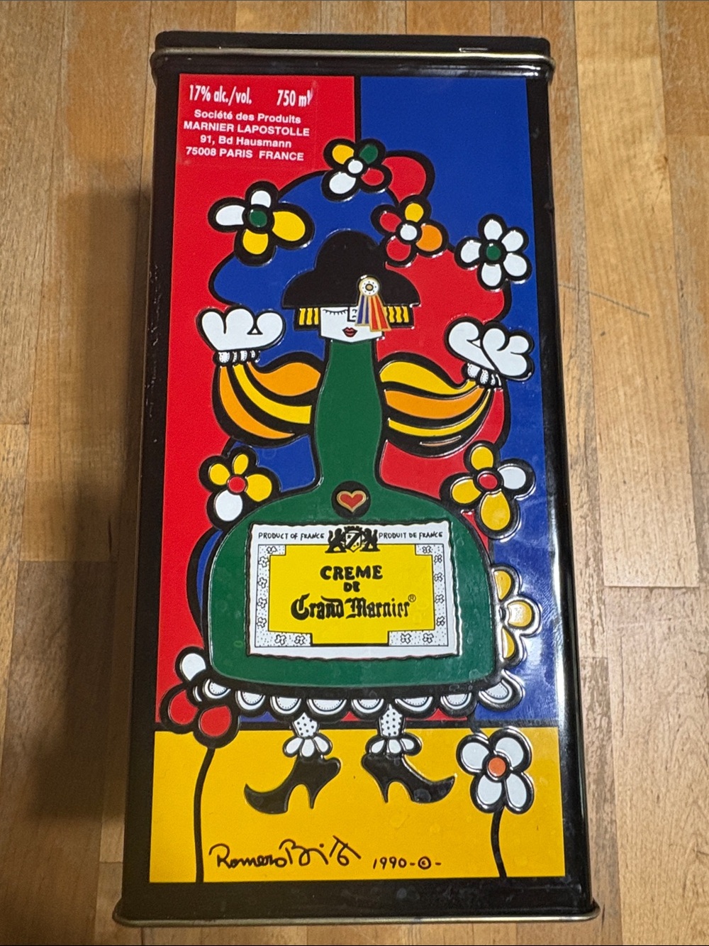 Romero Britto 1990 Crème de Grand Marnier Decorative Tin -
